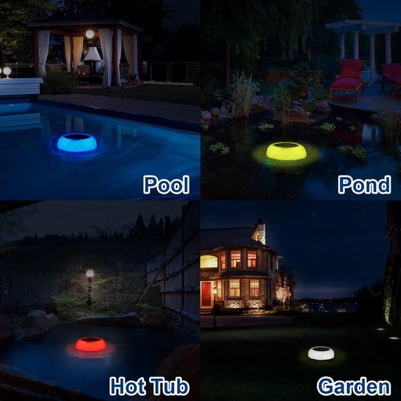 Solar Pool Chlorine Floater, Chlorine Tablet Floater with Colorful Lights 3โ Tab - Picture 7 of 7